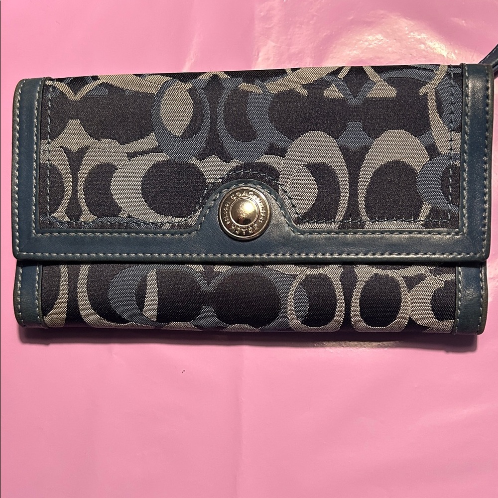 Coach Vintage Navy and Gray Wallet & Card Holder Set EUC - Picture 2 of 15